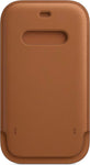 Husa iPhone 12 Pro Max, Originala Apple, Leather Sleeve, MagSafe, Saddle Brown