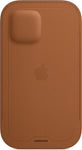 Husa iPhone 12 Pro Max, Originala Apple, Leather Sleeve, MagSafe, Saddle Brown