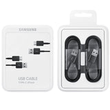 Cablu Original Samsung, 2 x Cable USB Type C, 1.5m, Blister, Negru