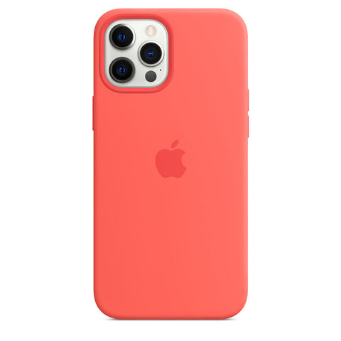 Husa iPhone 12 Pro Max, Originala Apple, Cover Silicone, Case MagSafe, Pink Citrus