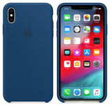 Husa iPhone XS Max, Originala Apple, Silicone Case, Albastru