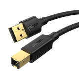Cablu de imprimanta Ugreen, USB 2.0 AM to BM 1.5m, Negru