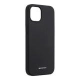 Husa iPhone 13, Goospery Silicone, interior microfibra, Negru