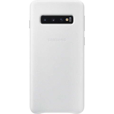 Husa Galaxy S10, Originala Samsung, Cover Leather, Alb