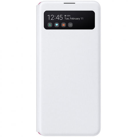 Husa Galaxy A41 (2020), Originala Samsung, S View Wallet Cover, Alb