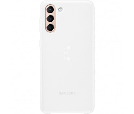 Husa Galaxy S21 5G, Originala Samsung, Led Cover, Alba
