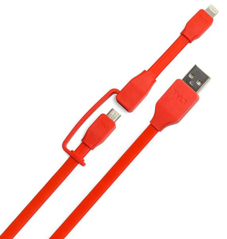 Cablu de date Lightning / MicroUSB TYLT Charge & Sync Cable DUO 30 cm - Rosu