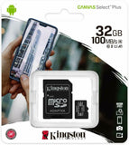 Card de memorie Kingston Canvas Select Plus, 32 GB, MicroSD, UHS-I, Class 10 +, Adaptor SD, Negru