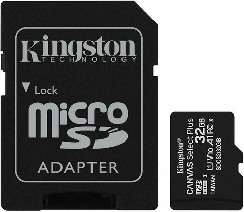 Card de memorie Kingston Canvas Select Plus, 32 GB, MicroSD, UHS-I, Class 10 +, Adaptor SD, Negru