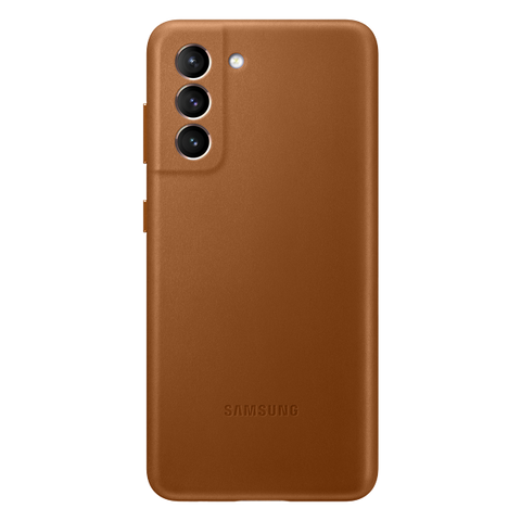 Husa Galaxy S21, Originala Samsung, Leather Cover, Maro