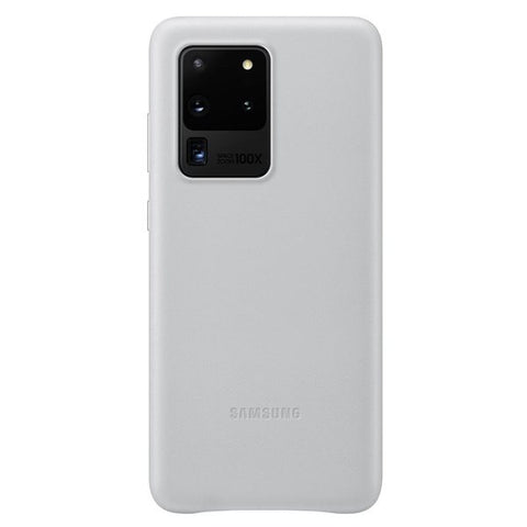 Husa Galaxy S20 Ultra, Originala Samsung, Leather Cover, Light Gray