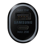 Incarcator Auto Original Samsung, Dual USB Port Fast Car Charge, 1 x USB (15W), 1 x Type-C (25W), Negru